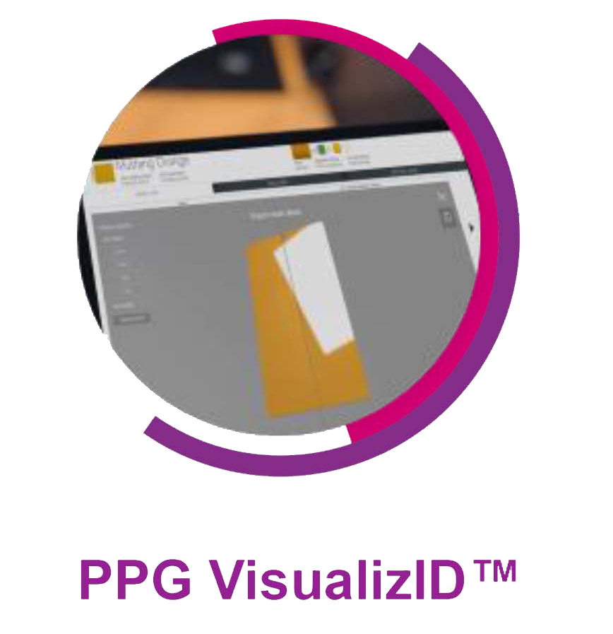 Icono del sistema VisualizID perteneciente al sistema PPG LINQ que Autopinturas jorma vende en MAdrid.
