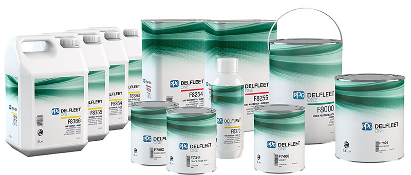 productos de la gama delfllet one de ppg que vende autopinturas jorma