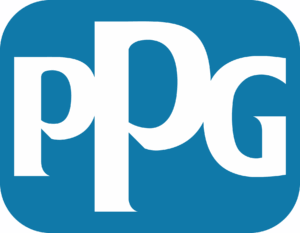 Logo ppg distribuido por autopinturas Jorma