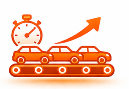 Logo de producción diaria en un taller de carrocería